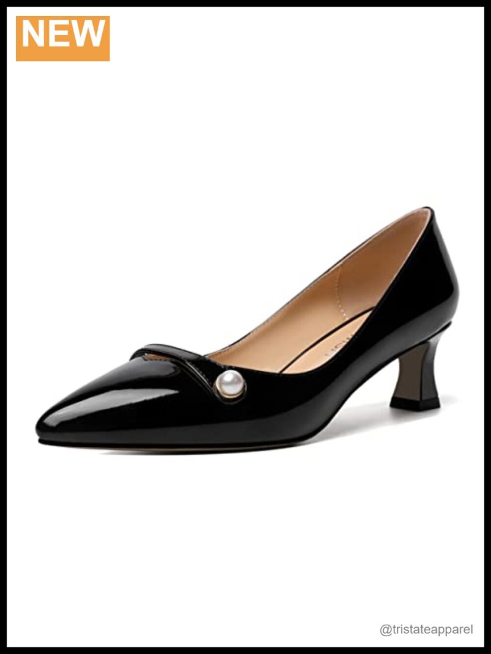 Womens Slip On Pointed Toe Kitten Low Heel Pump Dress Shoes 2 Inch
